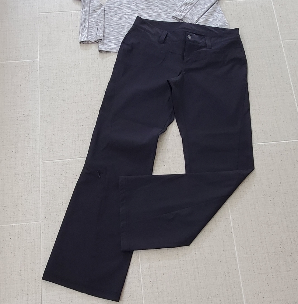 Athleta Outdoor Hiking Pants, Relaxed Bootcut, 95% Nylon, Black, Wm's 8, EUC